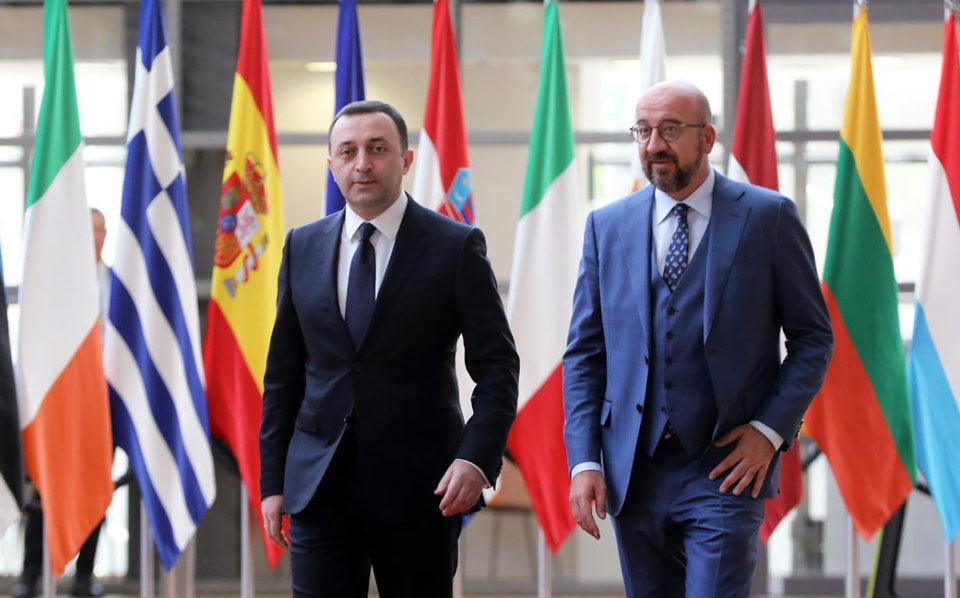 ირაკლი ღარიბაშვილმა შარლ მიშელთან შეხვედრაზე ევროკავშირში საქართველოს განაცხადის განხილვის პროცესზე 