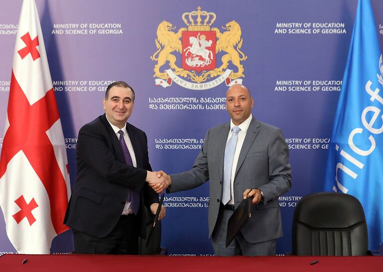 განათლების სამინისტრო და გაერო-ს ბავშვთა ფონდი მოსწავლეთა სასკოლო კვების პროგრამის დანერგვაზე ერთობლ