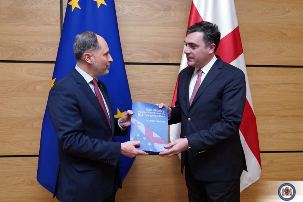 ილია დარჩიაშვილმა ევროკავშირის ელჩს გაფართოების პაკეტის ფარგლებში მომზადებული პირველი ანგარიში გადას